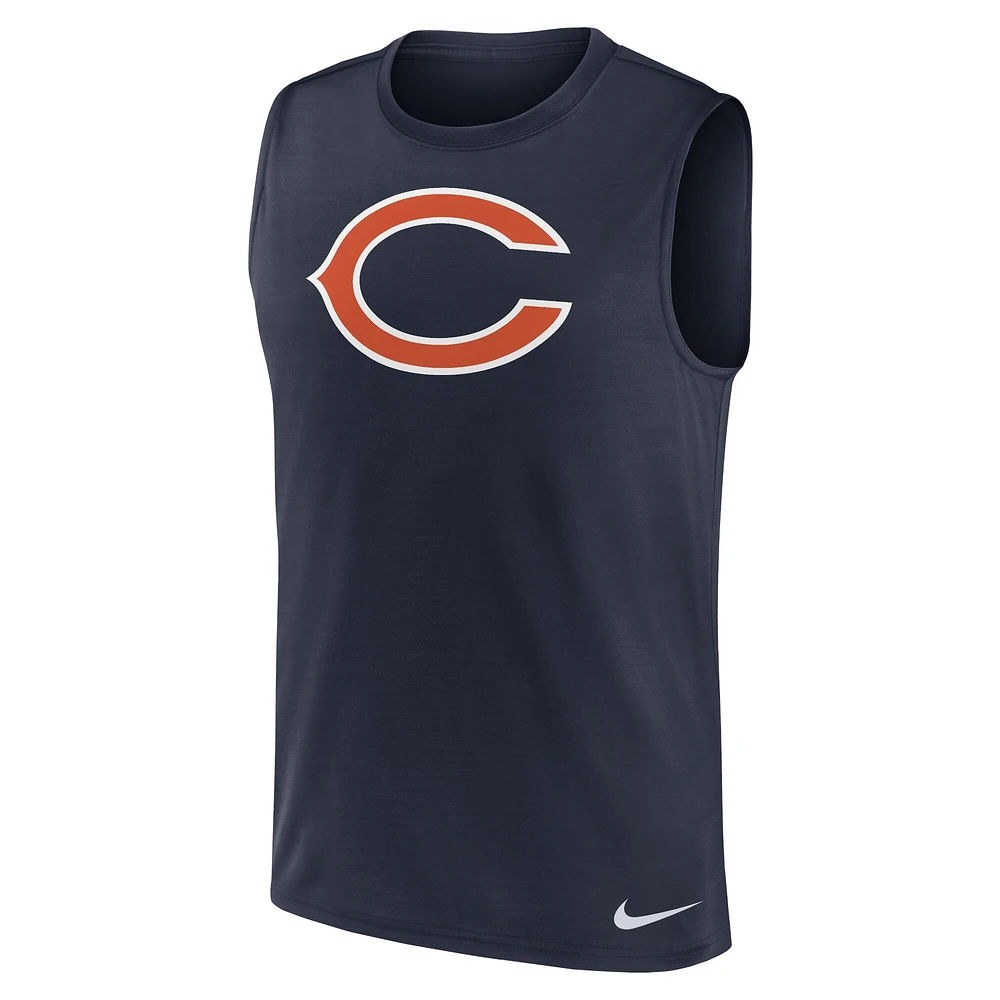 Men's Nike Navy Chicago Bears Blitz Legend Performance Muscle Tank Top