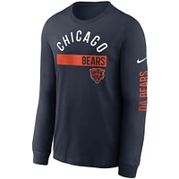 Men's Nike Navy Chicago Bears Fan Gear Color Bar Long Sleeve T-Shirt