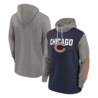 Men's Nike Navy Chicago Bears Fashion Color Block Pullover Hoodie