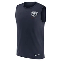 Men's Nike Navy Chicago Bears Large Logo Performance Muscle Tank Top