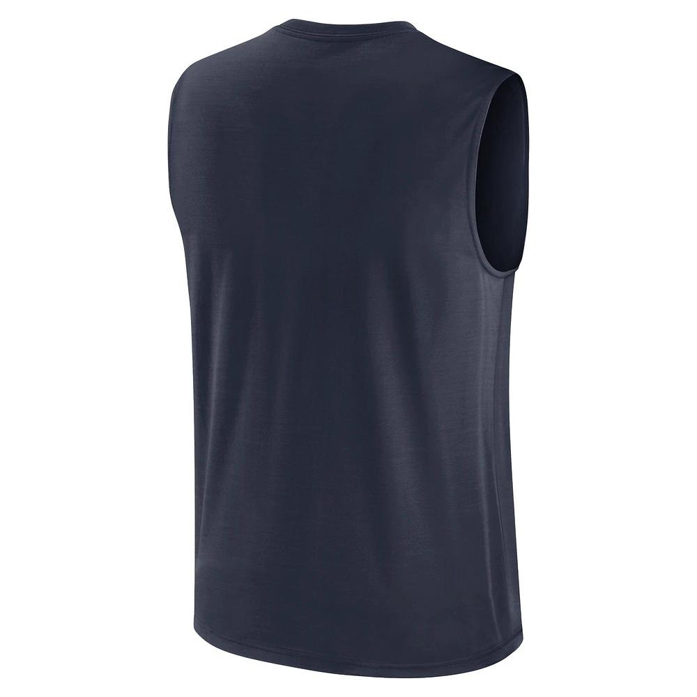 Men's Nike Navy Chicago Bears Large Logo Performance Muscle Tank Top