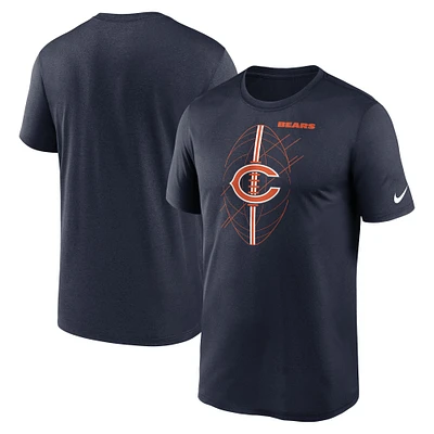 T-shirt de performance Nike Chicago Bears Legend Icon pour homme, bleu marine