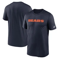 Men's Nike  Navy Chicago Bears Legend Wordmark Performance T-Shirt