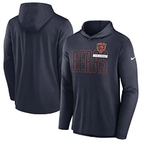 T-shirt à capuche manches longues Nike Chicago Bears pour homme, bleu marine et léger