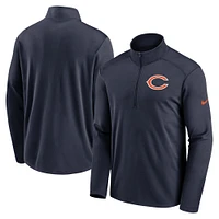 Veste à demi-glissière Pacer Performance Nike Chicago Bears Logo bleu marine pour homme