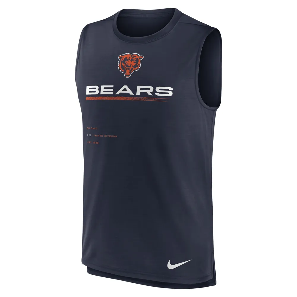 Men's Nike Navy Chicago Bears Muscle Trainer Tank Top