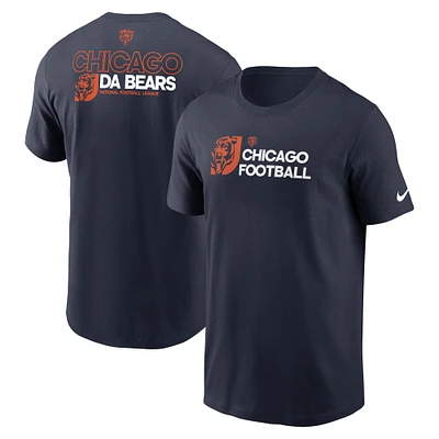 T-shirt Nike pour hommes, bleu marine, Chicago Bears Outline