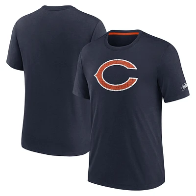 T-shirt à trois mélanges Nike Chicago Bears Rewind Playback Logo bleu marine pour homme