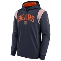 Men's Nike Navy Chicago Bears Sideline Athletic Stack Performance Pullover Hoodie