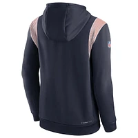 Men's Nike Navy Chicago Bears Sideline Athletic Stack Performance Pullover Hoodie