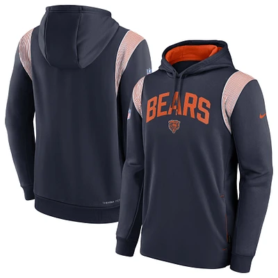 Sweat à capuche Nike pour hommes, bleu marine, Chicago Bears Sideline Athletic Stack Performance