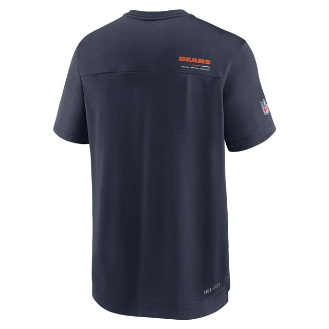 T-shirt à encolure en V Performance Nike Chicago Bears Sideline Coach Chevron Lock Up Logo pour homme - Bleu marine