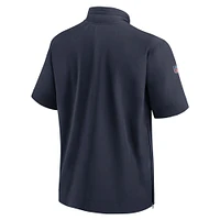 Veste à capuche manches courtes et fermeture éclair pour homme Chicago Bears Sideline Coach de Nike, bleu marine