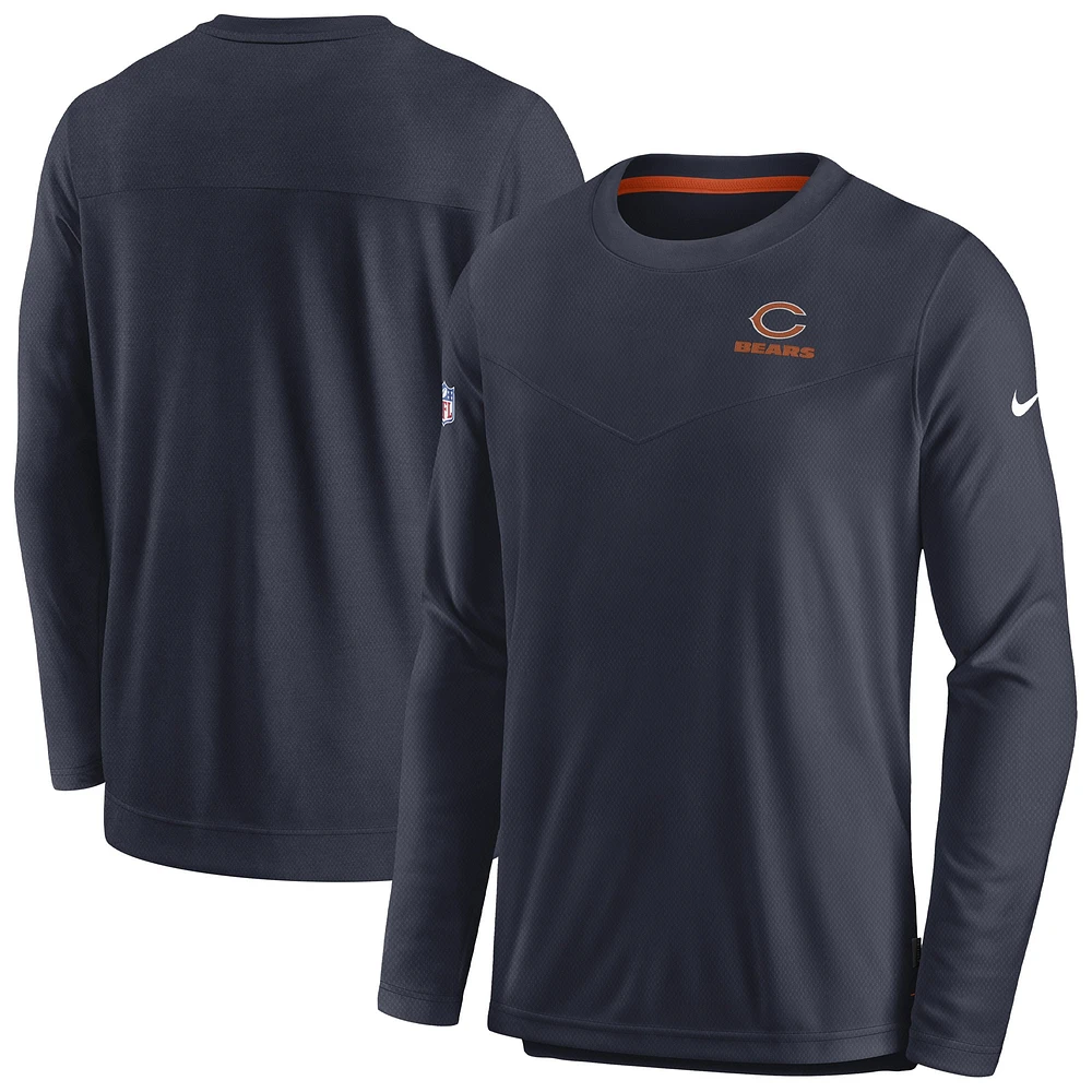 Men's Nike Navy Chicago Bears Sideline Lockup Performance Pullover Sweatshirt