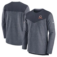 Men's Nike Navy Chicago Bears Sideline Lockup Performance - Quarter-Zip Top