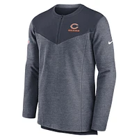 Men's Nike Navy Chicago Bears Sideline Lockup Performance - Quarter-Zip Top