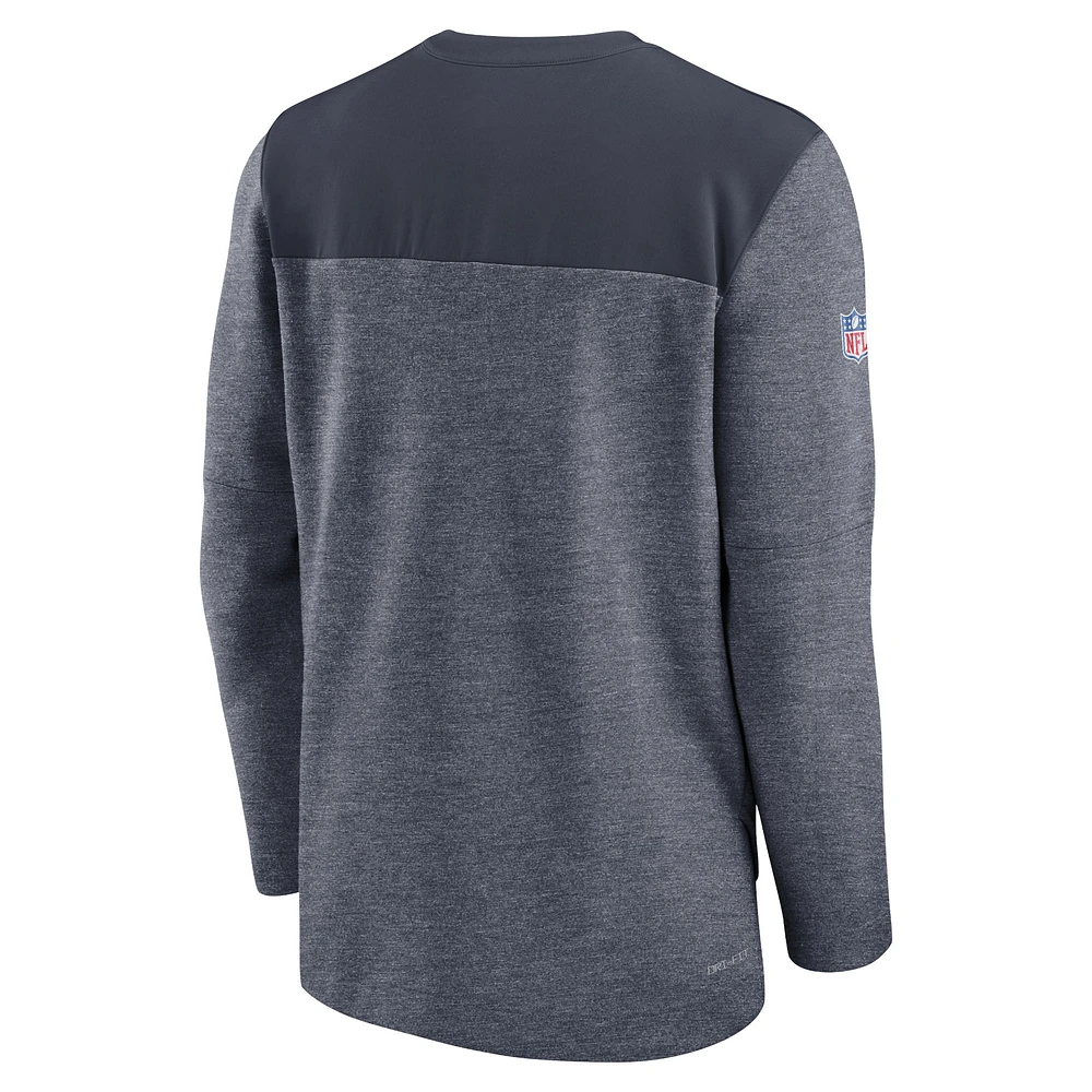 Men's Nike Navy Chicago Bears Sideline Lockup Performance - Quarter-Zip Top