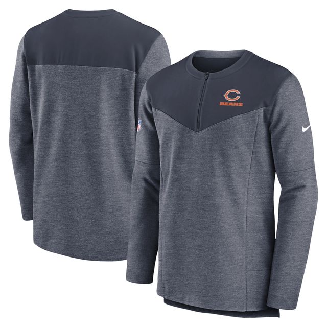 Nike Chicago Bears Sideline Lockup Performance pour homme - Bleu marine Haut à fermeture éclair d'un quart