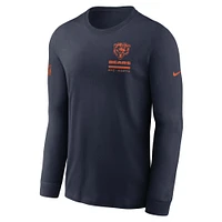 Men's Nike Navy Chicago Bears Sideline Performance Long Sleeve T-Shirt