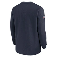 T-shirt à manches longues Nike Chicago Bears Sideline Performance pour homme, bleu marine