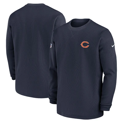 Men's Nike Navy Chicago Bears Sideline Performance Long Sleeve T-Shirt