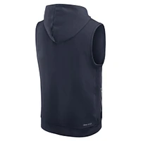 Men's Nike Navy Chicago Bears Sideline Performance Sleeveless Pullover Hoodie