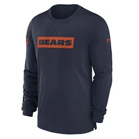 Men's Nike Navy Chicago Bears Sideline Player Performance Long Sleeve T-Shirt