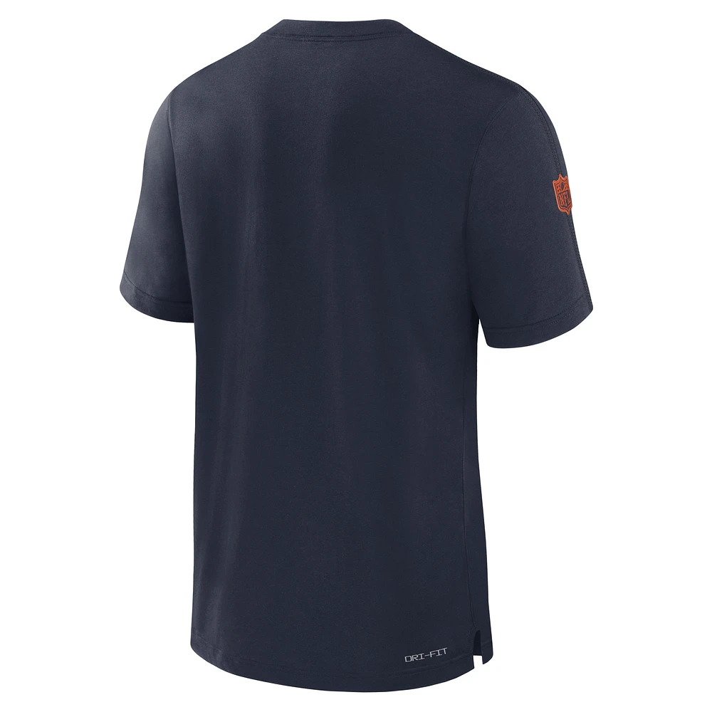 Men's Nike Navy Chicago Bears Sideline Player Performance T-Shirt