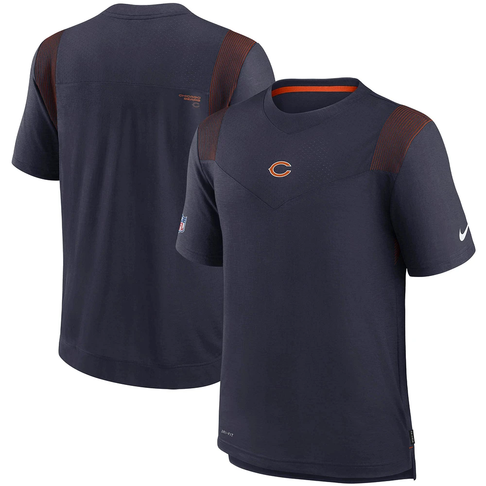 T-shirt Nike Chicago Bears Sideline Player UV Performance pour homme - Bleu marine