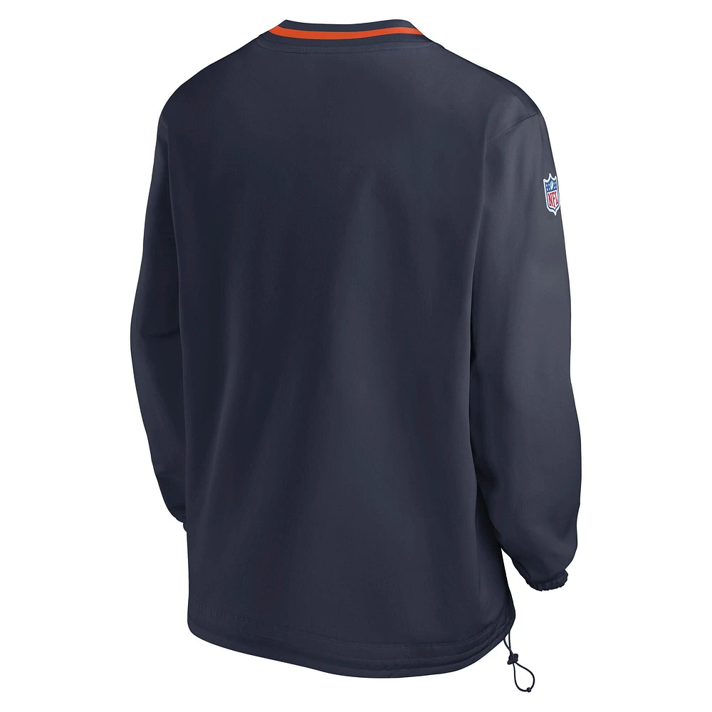 Men's Nike Navy Chicago Bears Sideline Pullover Wind Shirt