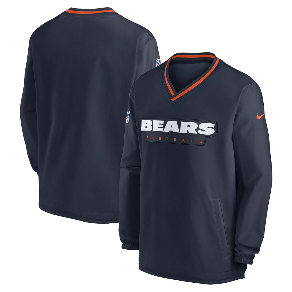 Men's Nike Navy Chicago Bears Sideline Pullover Wind Shirt