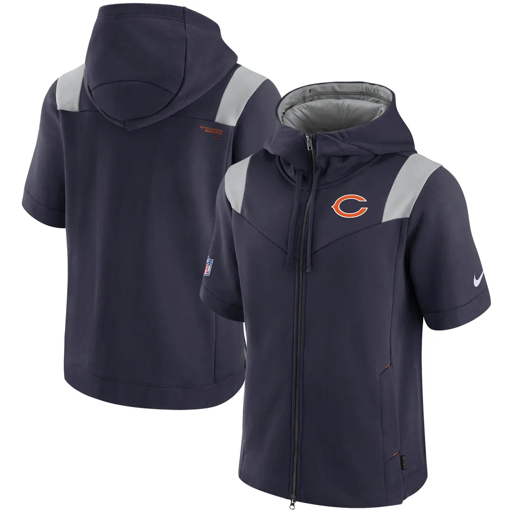 Lids Chicago Bears Nike Sideline Showout Short Sleeve Full-Zip Hoodie -  Navy