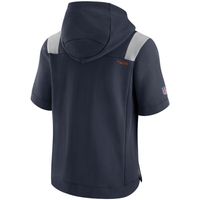 Men's Nike Navy Chicago Bears Sideline Showout Short Sleeve Full-Zip Hoodie