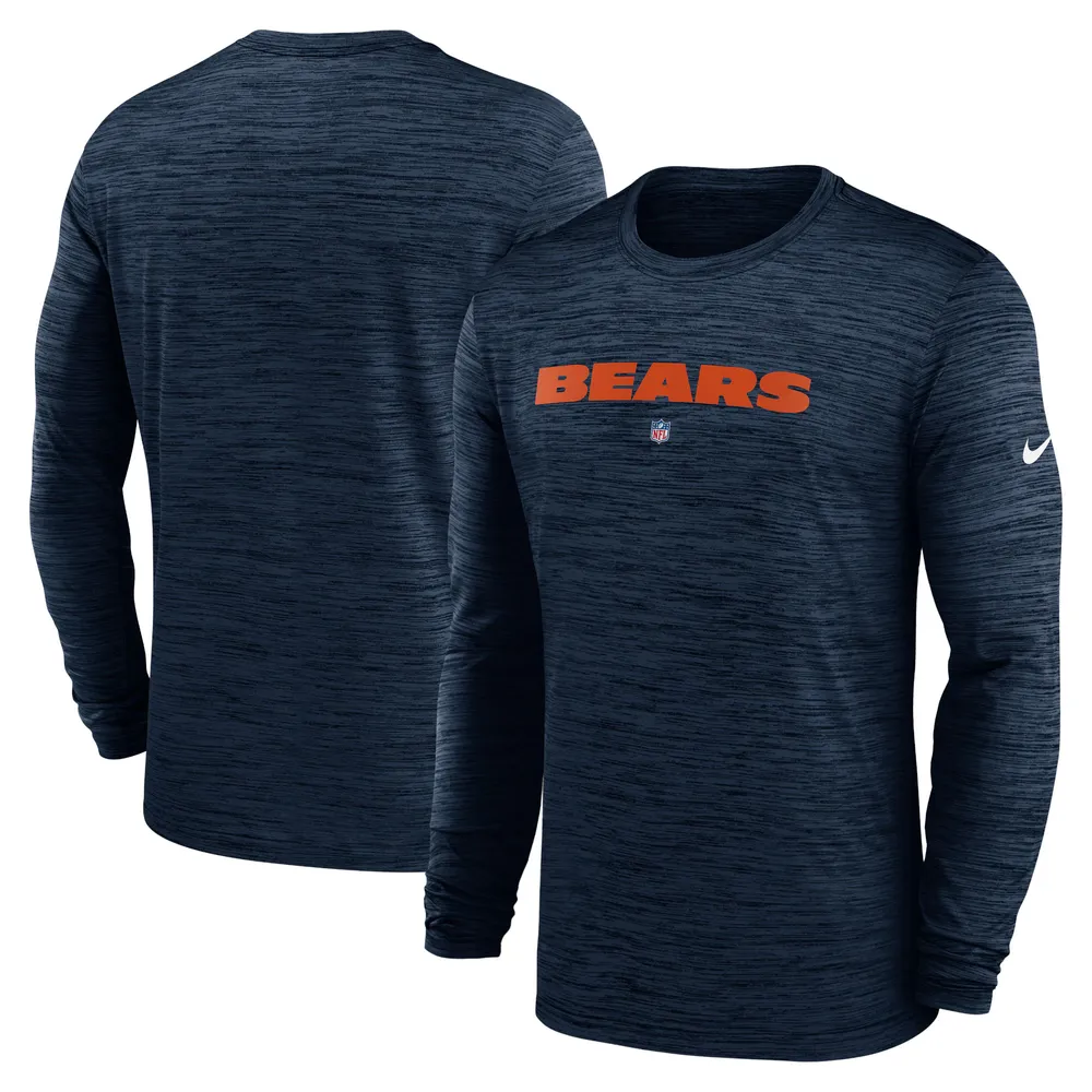 Buy the Mens Blue Long Sleeve Crew Neck Chicago Bears Pullover T-Shirt Size  L