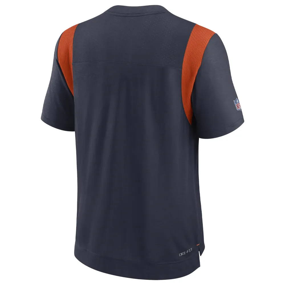 T-shirt à logo ton sur la ligne de touche Chicago Bears Nike bleu marine pour homme