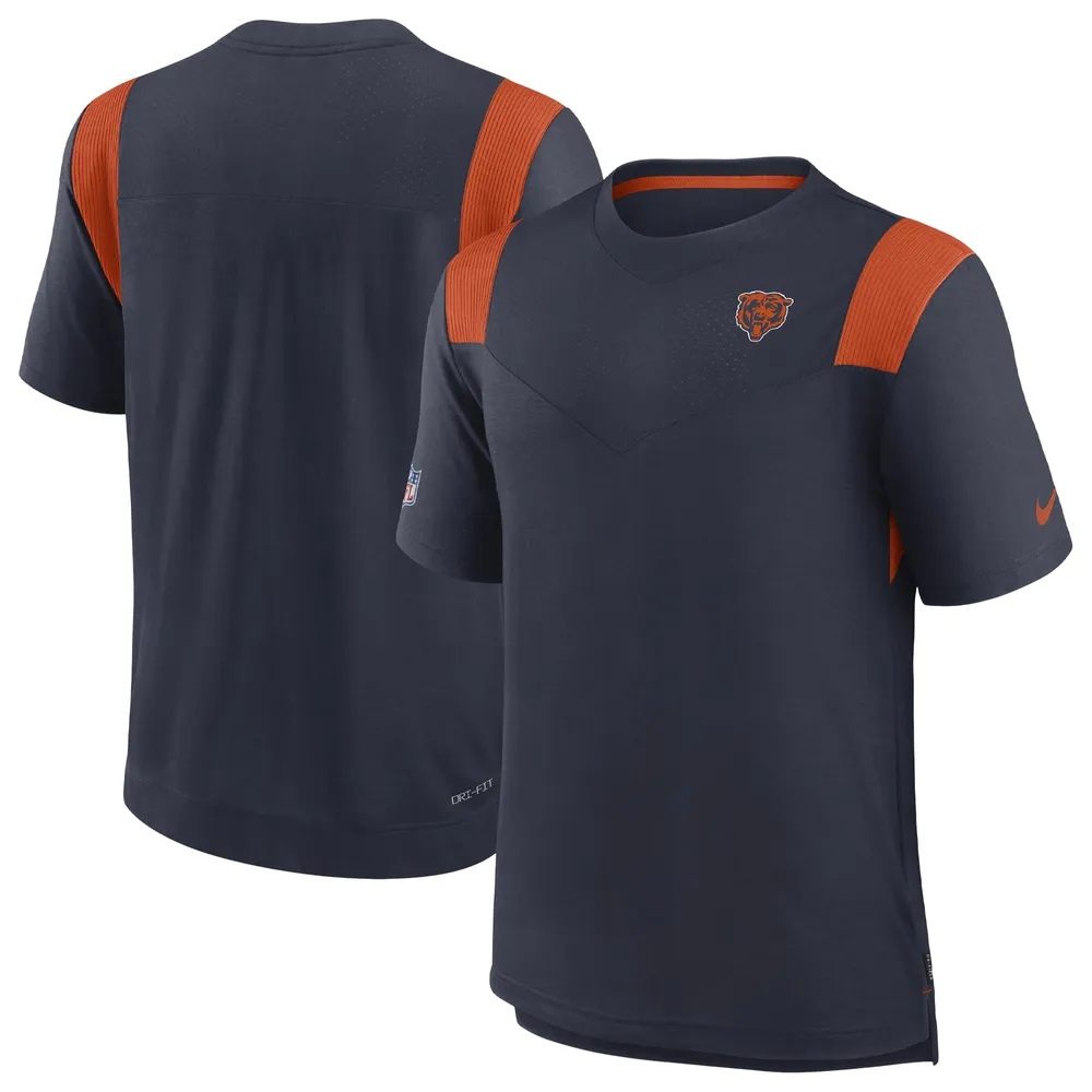 T-shirt à logo ton sur la ligne de touche Chicago Bears Nike bleu marine pour homme