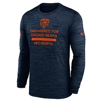 Men's Nike Navy Chicago Bears Sideline Velocity Performance Long Sleeve T-Shirt