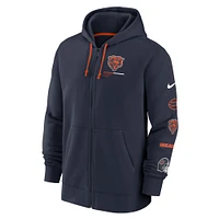 Men's Nike Navy Chicago Bears Surrey Full-Zip Hoodie