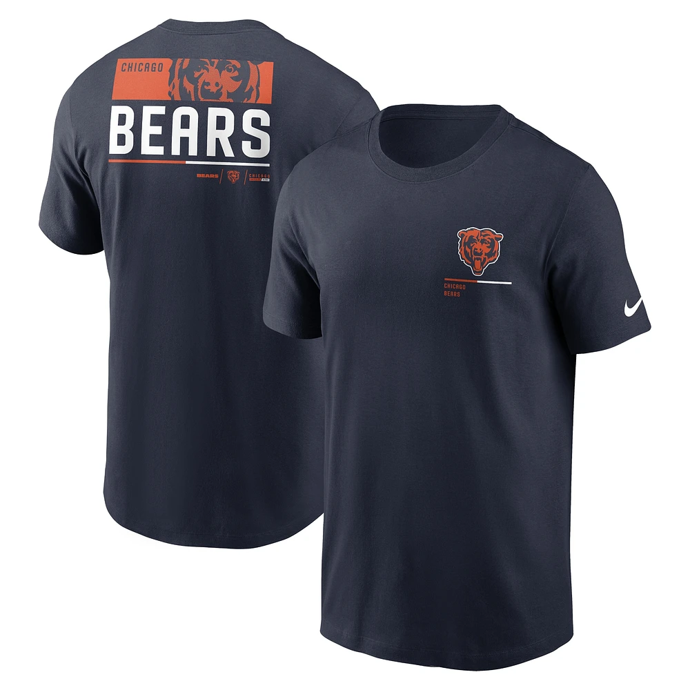 T-shirt Nike Chicago Bears Team Incline bleu marine pour homme