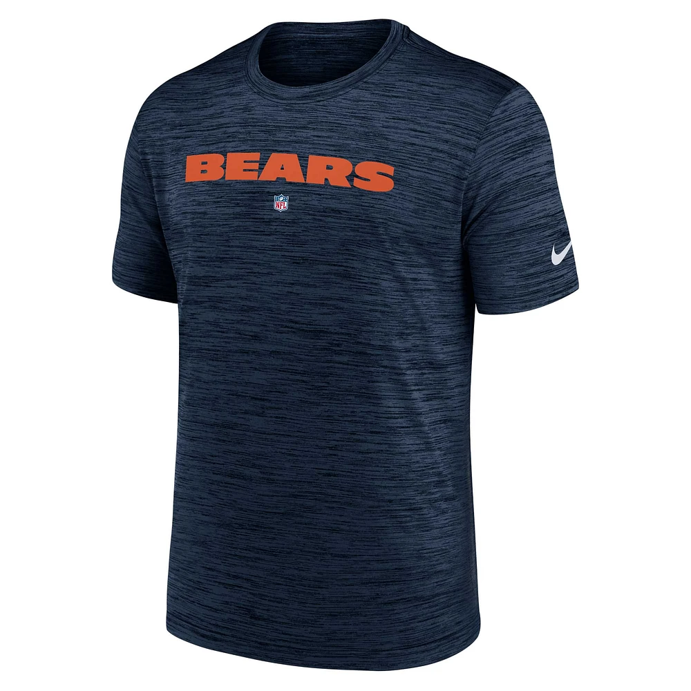 Men's Nike Navy Chicago Bears Team Sideline Velocity Performance - T-Shirt