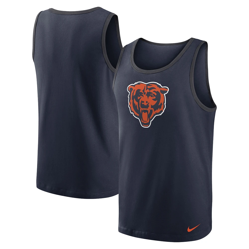 Men's Nike Navy Chicago Bears Tri-Blend Tank Top