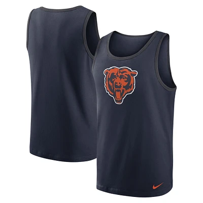 Débardeur à trois mélanges Nike Chicago Bears pour homme, bleu marine