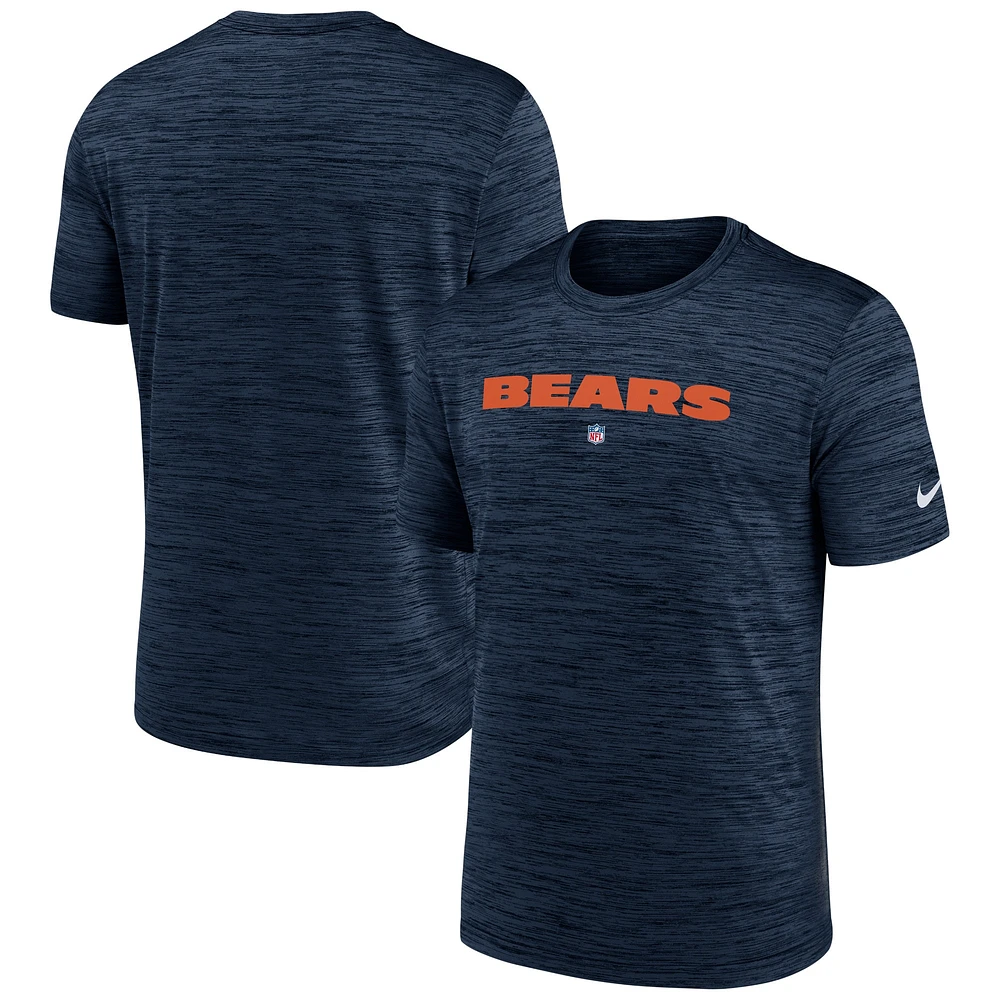 T-shirt Nike Chicago Bears Velocity Performance pour homme, bleu marine