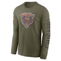 Men's Nike Olive Chicago Bears 2022 Salute To Service - Team Logo Long Sleeve T-Shirt