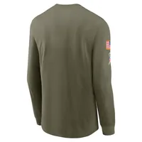 Nike Olive Chicago Bears 2022 Salute To Service - T-shirt à manches longues avec logo de l'équipe pour homme