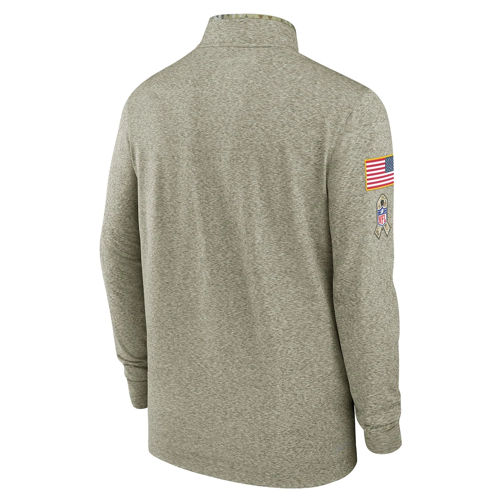 Haut à quart de zip Nike Olive Chicago Bears Salute to Service pour hommes