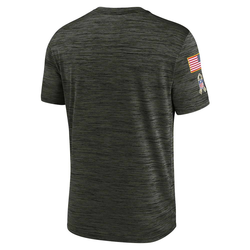 T-shirt Nike Olive Chicago Bears Salute to Service Velocity Team pour homme