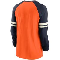 Men's Nike Orange/Navy Chicago Bears Throwback Raglan Long Sleeve T-Shirt