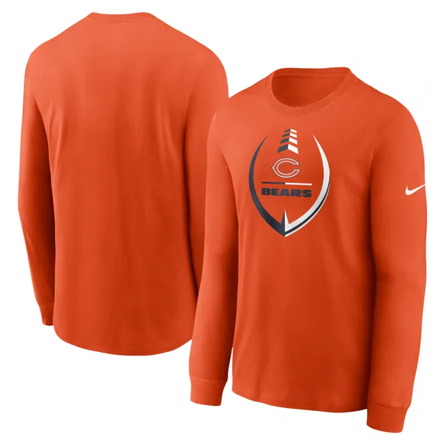 Women's Nike Navy/Orange Chicago Bears Retro Script Performance Tri-Blend  Long Sleeve T-Shirt