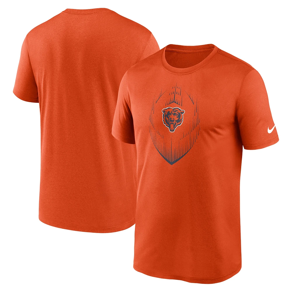 T-shirt Nike orange Chicago Bears Primetime Legend Icon Performance pour homme